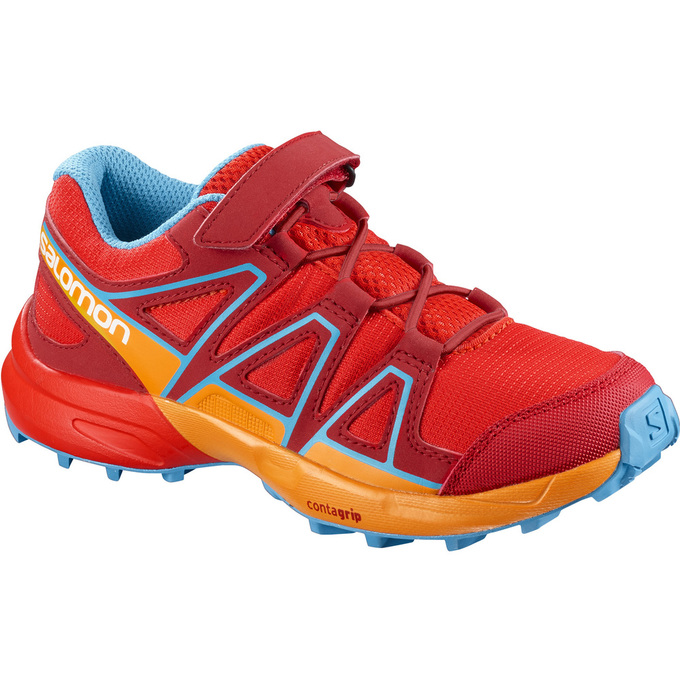 Salomon Singapore Kids Trail Running Shoes - SPEEDCROSS BUNGEE K Red/Orange | 05986-LPYM